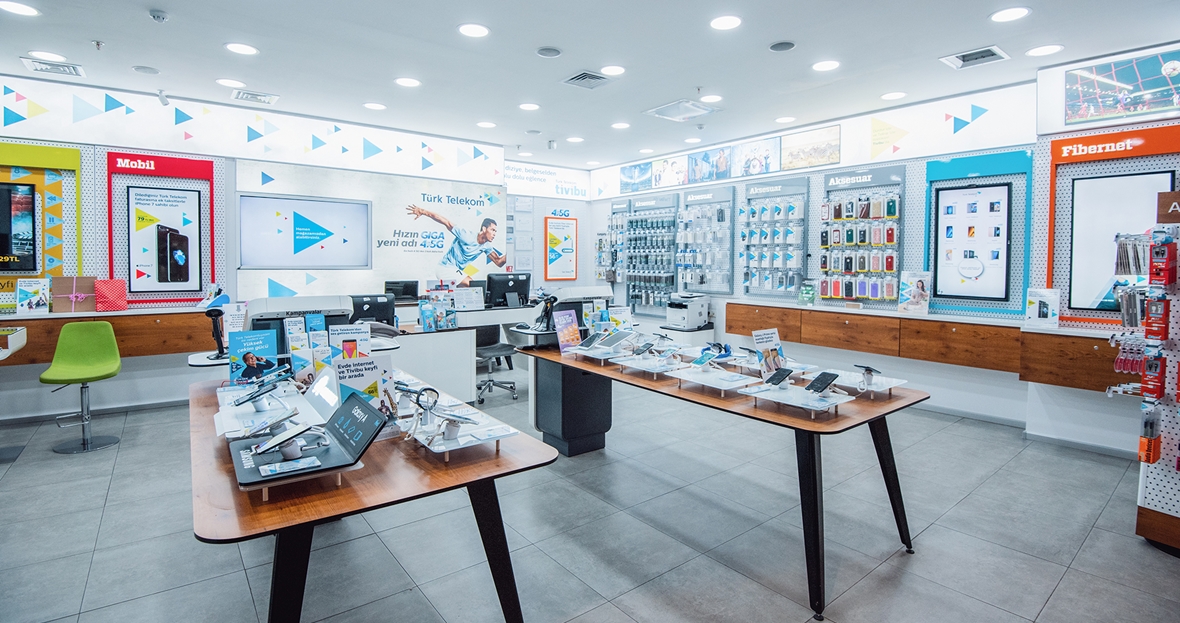 Türk Telekom deneyim mağazası tasarımı görseli